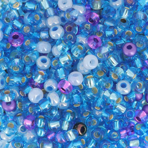 Preciosa Perles rocailles 8/0 3 mm - Mix Blue - Purple x20g