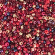 Perles rocailles Preciosa 11/0 2 mm - Mix Rouge - Doré x20g