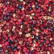 Perles rocailles Preciosa 11/0 2 mm - Mix Rouge - Doré x20g