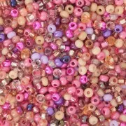 Perles rocailles Preciosa 11/0 2 mm - Mix Rose - Nude x20g