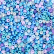 Perles rocailles Preciosa 11/0 2 mm - Mix Multi-Bleu - Lilas x20g