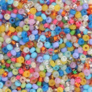Perles rocailles Preciosa 11/0 2 mm - Mix Multi-Bleu - Multicolore x20g