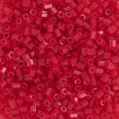 Perles rocailles Preciosa Two Cuts 11/0 2 mm - Transparent Light Red x20g