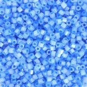 Perles rocailles Preciosa Two Cuts 11/0 2 mm - Alabaster White Lined Blue Sfinx x20g