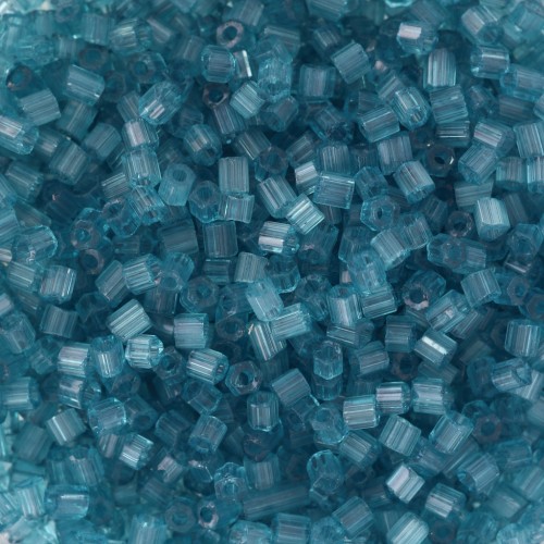 Perles rocailles Preciosa Two Cuts 11/0 2 mm - Solgel Blue Green 3 Dyed Satin x20g