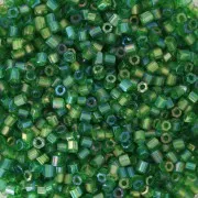 Perles rocailles Preciosa Two Cuts 11/0 2 mm - Transparent Green Rainbow x20g