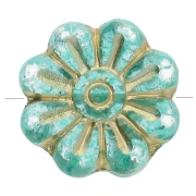 Crystal - Perles fleurs 18 mm en verre - Vert x4 Perles fleurs 18 mm en verre - Vert x4