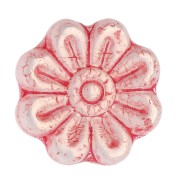 Perles fleurs 18 mm en verre - Alabaster Rouge x4|raw }}