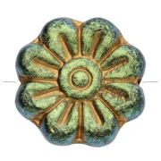 Jet - Perles fleurs 18 mm en verre - Jet Gold x4 Perles fleurs 18 mm en verre - Jet Gold x4