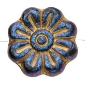 Jet - Perles fleurs 18 mm en verre - Jet Light Gold x4 Perles fleurs 18 mm en verre - Jet Light Gold x4