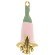 Pendentif fleur 23x11 mm résine époxy - Acier inoxydable 304L Doré - Rose clair|raw }}