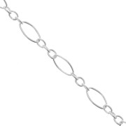 Chaîne maille fantaisie alternée (1x3) 3.9 mm - Argent 925 x50cm