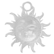 Breloque soleil motif visage 16 mm - Argent 925 x1