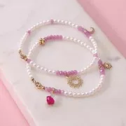 Pendentif coeur 9x9 mm en Améthyste et cabochon 4 mm Péridot - Argent 925 x1