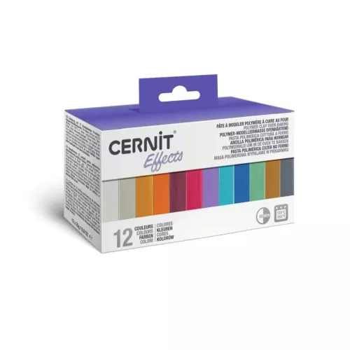 Assortiment de 12 couleurs de Pâte Cernit Effects x1