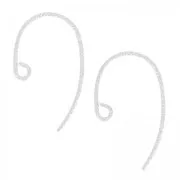 Crochets d'oreilles fil travaillé 13mm en Argent 925 x2