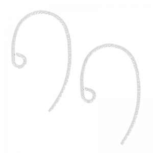 Crochets d'oreilles fil travaillé 13mm en Argent 925 x2
