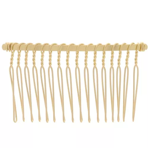Barrette peigne à cheveux 67x37 mm Doré x1