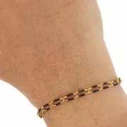 Chaîne maille Cheval et résine époxy 3.8 mm - Acier inoxydable 201 Doré - Noir x1m