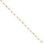 Chaîne maille Cheval et résine époxy 3.8mm - Acier inoxydable 201 Doré - Blanc x1m|raw }}