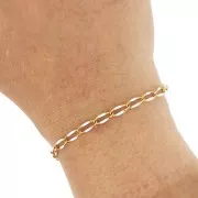 Chaîne maille Cheval et résine époxy 3.8mm - Acier inoxydable 201 Doré - Blanc x1m