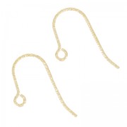 Crochets d'oreilles fil travaillé 12,5mm en Gold filled (or laminé) x2