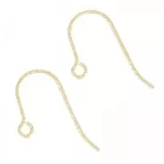Crochets d'oreilles fil travaillé 12,5mm en Gold filled (or laminé)  x2