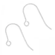 Crochets d'oreilles fil travaillé 12,5mm en Argent 925  x2
