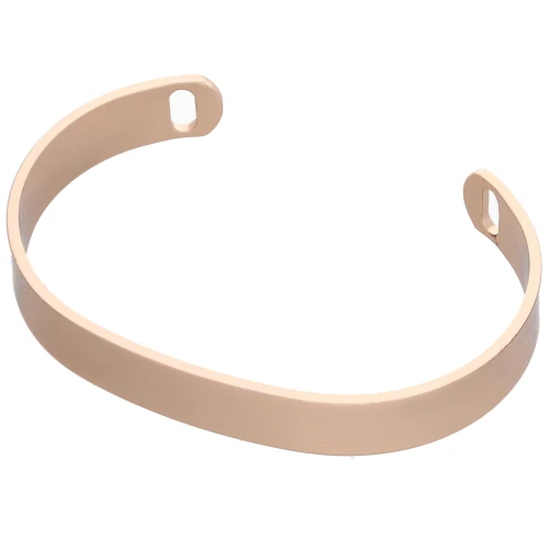 Bracelet jonc ovale 2 trous 16 cm - Doré rose x1
