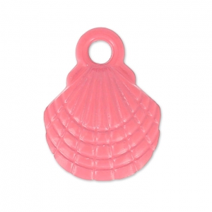 Breloque teintée coquillage 10x13 mm Framboise x1