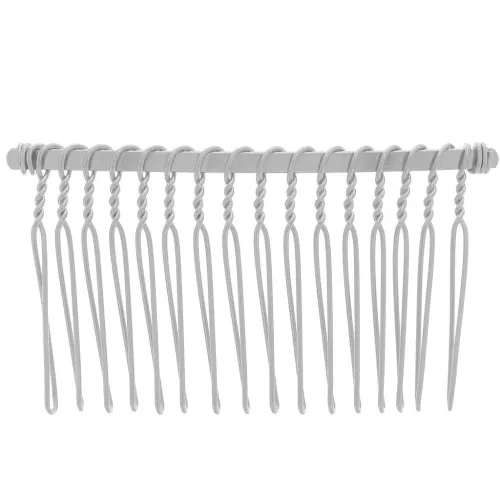 Barrette peigne à cheveux 62x35 mm - Argenté x1