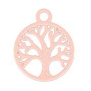 Breloque teintée arbre 20x24 mm Pink Coral x1|raw }}