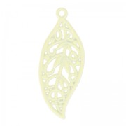 Pendentif teinté feuille 43x17 mm Jonquil x1|raw }}