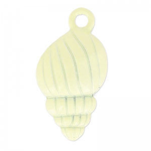 Breloque teintée coquillage 24x13 mm Jonquil x1