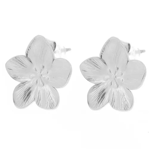 Clous d'oreilles fleur de cerisier 13 mm - Acier inoxydable 304L x2