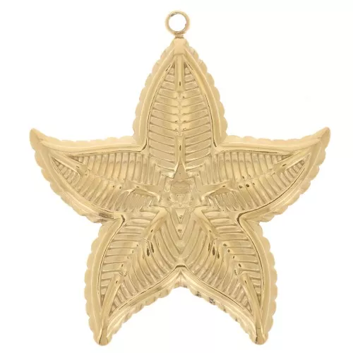 Pendentifs étoile de mer 38x34 mm texturé - Acier inoxydable 304L Doré x2