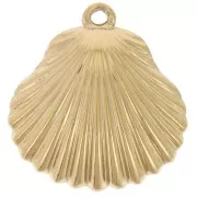 Pendentifs coquillage 22x21 mm - Acier inoxydable 304L Doré x2