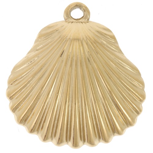 Pendentifs coquillage 22x21 mm - Acier inoxydable 304L Doré x2