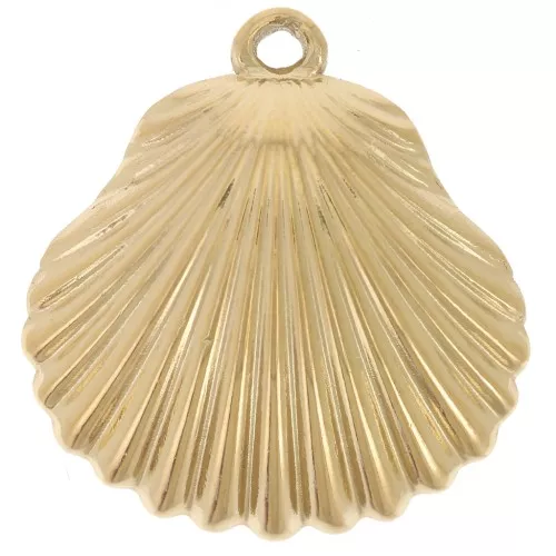 Pendentifs coquillage 22x21 mm - Acier inoxydable 304L Doré x2