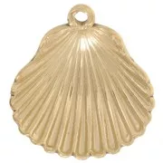 Pendentifs coquillage 22x21 mm - Acier inoxydable 304L Doré x2