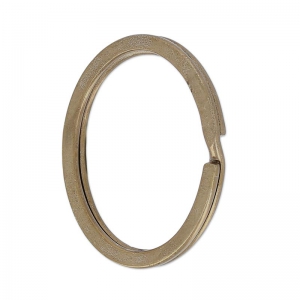 Porte clés ovale 37x28 mm - Marron x1