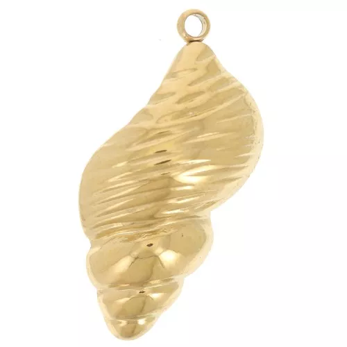 Pendentif coquillage 24x12 mm - Acier inoxydable 304L Doré x1