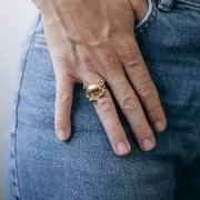 Bague crabe réglable 22 mm - Acier inoxydable 304L Doré x1