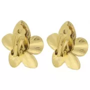 Clips d'oreilles fleur de cerisier 32 mm - Acier inoxydable 304L Doré x2