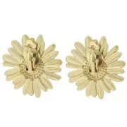 Clips d'oreilles fleur marguerite 44 mm - Acier inoxydable 304L Doré x2
