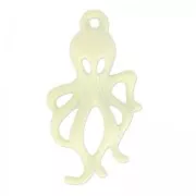 Breloque teintée pieuvre 30x17 mm Jonquil x1