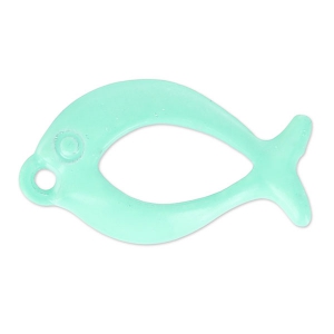 Breloque teintée poisson 20x11 mm Green Turquoise x1