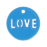 Sequin teinté love 14 mm Bleu foncé x1|raw }}