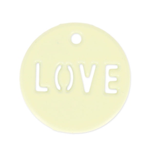 Sequin teinté love 14 mm Jonquil x1