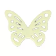 Intercalaire papillon teinté 2 trous 20x15 mm Jonquil x1